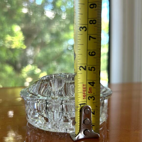 Vintage Clear Glass Flower Frog – 3” Round Floral Arranger - Picture 8 of 8